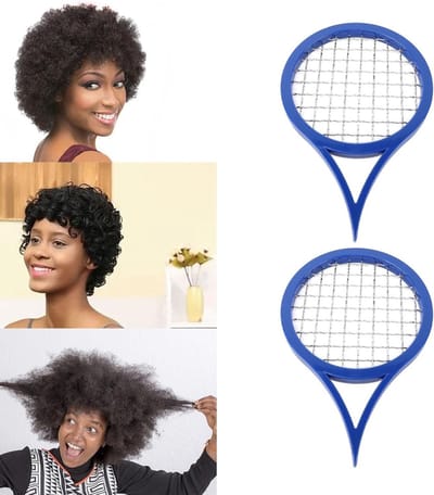 Haarborstel voor Krullend Haar - Twist Kam en Krulborstel voor Mannen - Afro Styling Set van 2 (Blauw)
