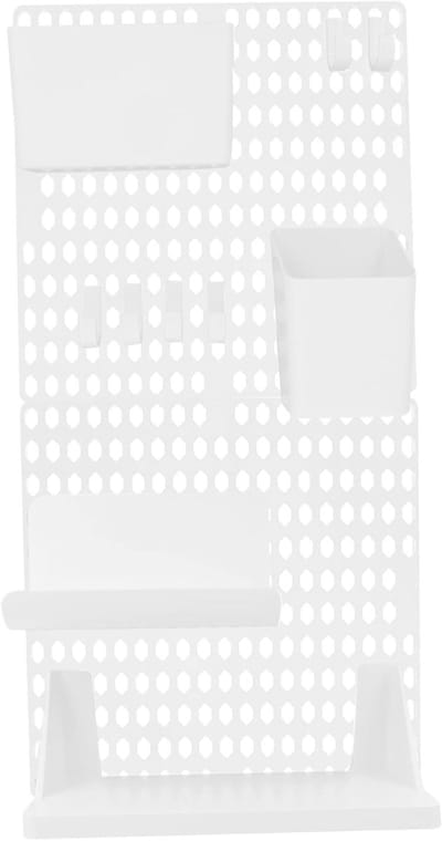 Opslagrek voor aan de muur, pegboard organizer voor bureau-accessoires en gereedschap, zonder boren