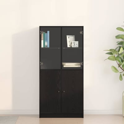 vidaXL - Highboard - Zwart - Eiken - 68 - x - 37 - x142 - cm