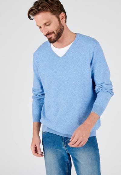 Damart - Trui van gemengd katoenbreisel - Heren - Blauw - (86-93) S
