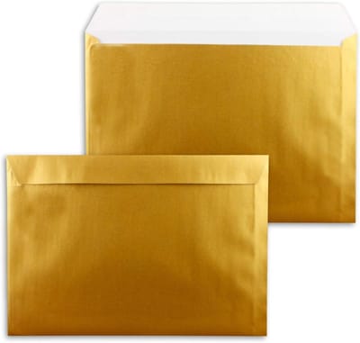 XXL Enveloppen C4 - Verzendzakken Goud - Documenten Versturen - Zelfklevend Zonder Venster - 229 x 324 cm - Goud Metallic