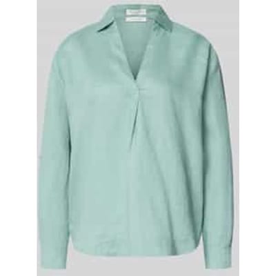 regular fit linnen blouse met V-hals