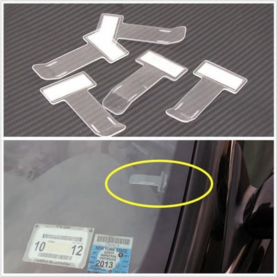 Porte-billet de stationnement de voiture Transparent, 5 pièces, Clip en plastique, porte-billet de synchronisation, pare-brise de voiture gray