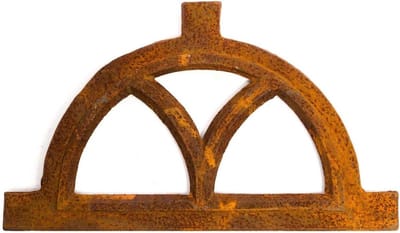 Staalraam Boograam - Decoratief raam - Decoratie aanbrengen - Antieke stijl - 23x39cm - Roestbruin