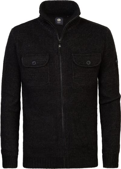 Petrol Industries - Heren Gebreid Vest Sitka - Zwart - Maat XL