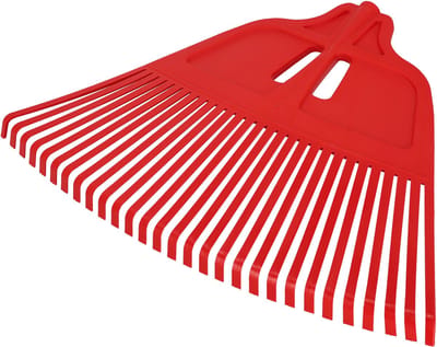 KOTARBAU® Bladhark, Tuinhark van Kunststof, 68 cm, Rood, Zonder Steel, Extra-Click, Gazonhark, Waaierbezem, Stevige Hark, Hark voor Gras Tuin Gazon