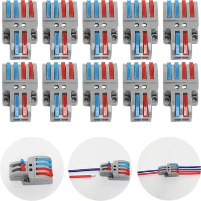 Dailygoody - Klemmenset - Verbindingsklemmenset - Compacte steekklemmen - 6 stuks 12-polig - Draadpush-kabelverbinder - Geschikt voor diverse kabels -