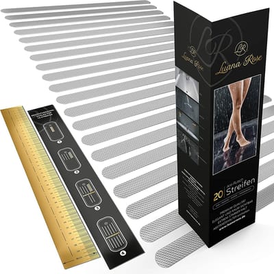 Luana Rose Antislipstrips voor Bad & Douche set van 20 - Transparant & Zelfklevend - Premium Anti Slip Bad Sticker Set - Douche Sticker voor 100% antislip bescherming voor uw badkamer en trappen