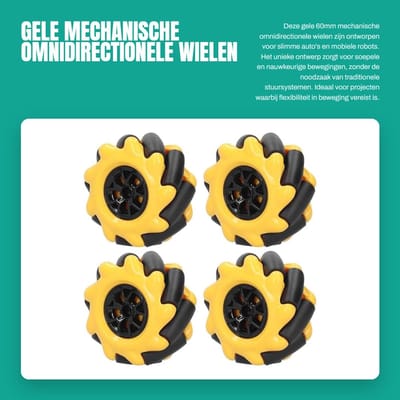 Dailygoods- Mechanische Wielen 60mm - Omnidirectionele Wielen - Lichtgewicht - Energiezuinig - Voor Mobiele Robots - Flexibele Beweging - Robotwielen