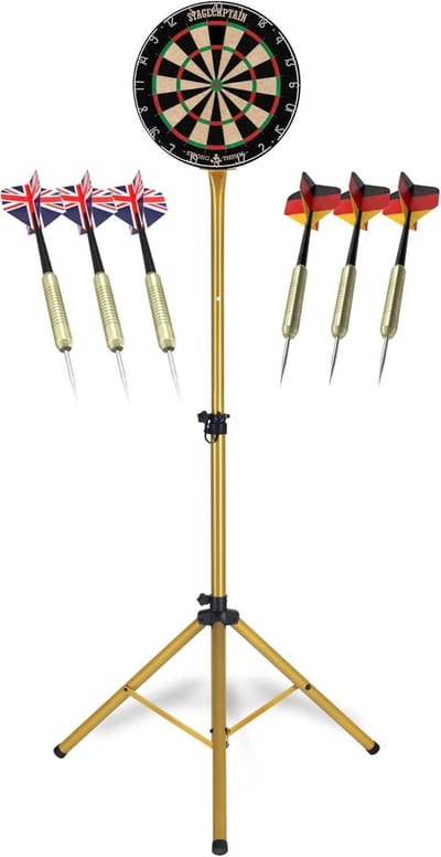 Professionele Steeldartbord Set met In Hoogte Verstelbare Standaard