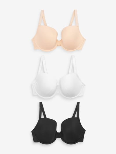 Next - Dames - DD+ ultiem comfort beha's van katoenmix verpakking van 3 - Zwart