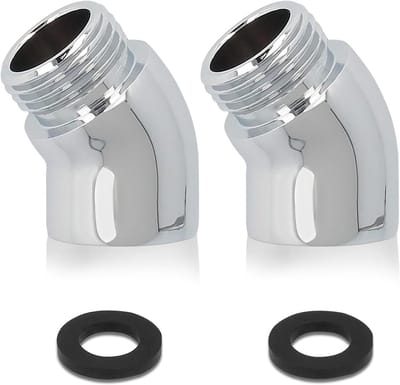 Handdouche Adapter Set met 2 Hoekstukken en 2 Dichtingen voor Douchekop en Slang - 145° Hoek voor Tapuitbreiding