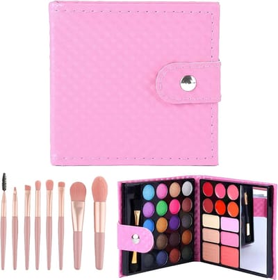 Kids Make-up Set met 9 Kwasten en 32 Kleuren, Veilig en Wasbaar Cosmetica Speelgoed voor Verjaardagen, Feestjes en Cadeaus