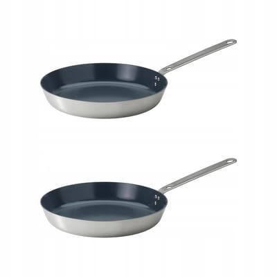 2x HEMKOMST Roestvrij Staal Koekenpan - 28 cm, Anti-aanbak