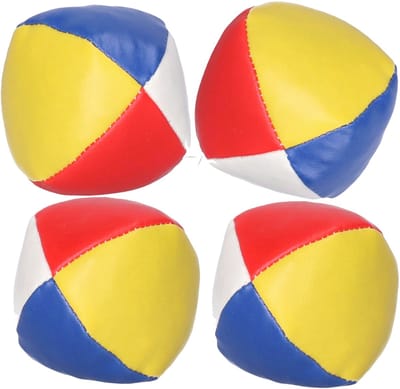 Jongleerbal - 4x - gekleurd - D6,5 cm - sport en spel ballen