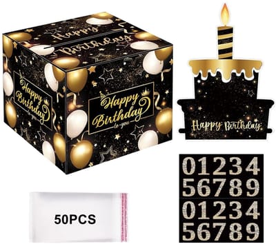 Dailygoods- Geldgeschenk Creatieve Mystery Box - Verjaardag Geschenkdoos - Verrassingsdoos - Taartdecoratie - Verpakking Voor Geldgeschenken - Transparante Zakken - Verjaardagscadeau