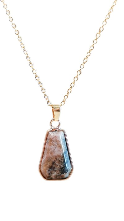 Ava&Imber Facet Rhodoniet Ketting Stainless Steel Goud (RVS)
