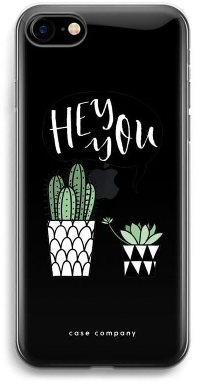 Case Company® - Hoesje geschikt voor iPhone SE 2020 hoesje - Hey you cactus - Soft Cover Telefoonhoesje - Bescherming aan alle Kanten en Schermrand