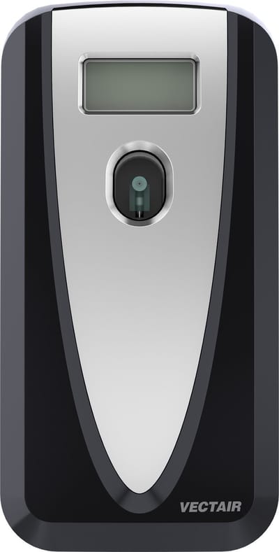 Micro Airoma - Luchtverfrisser MVP dispenser - Zwart/Chroom - tbv 100ml