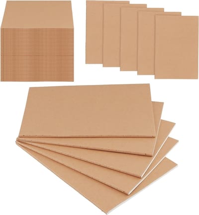 Bulk A5 Kraft Papier Schetsboek, Lege Bruine Schetsboeken, 72 Pagina's, 205 x 140mm, Set van 50, Ideaal voor Kunstenaars en Studenten
