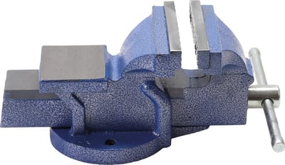 BGS Bankschroef - 100 mm - Gekartelde bek - Draaimechanism 360 graden - Vaste en beweegbare bek
