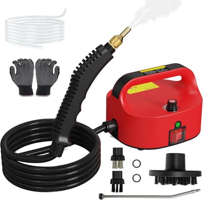 Draagbare stoomreiniger - Hoge druk reiniger - Grondig schoonmaken - 2500 Watt vermogen - Compact formaat - Zwart