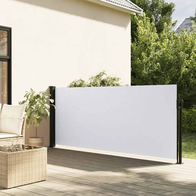 vidaXL - Windscherm - uittrekbaar - 120x600 - cm - wit