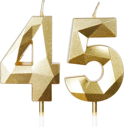 SolidKeus - Gouden 45 Jaar Verjaardag Kaarsen voor Taart