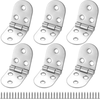 Vouwscharnieren 180 graden, 6 kleine roestvrijstalen scharnieren 80x30mm, ideaal voor meubels, kastdeuren en naaimachines