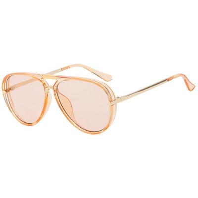 UV-beschermd Retro High-End Designerstijl Trendy Edgy Punk Oversized Legering Metaal Aviator Vrouwelijk Voor Zowel Man als Vrouw Zonnebril As the photo