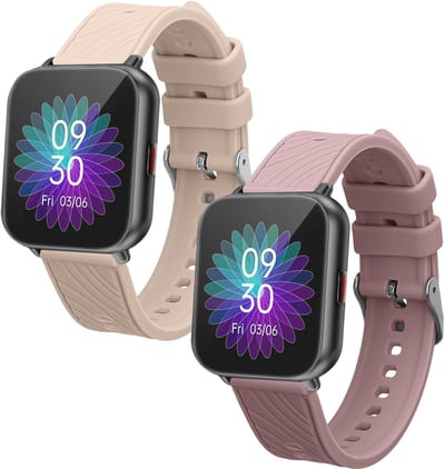 kwmobile 2x horlogebandjes geschikt voor Ruimen H1 / D1 bandje - Smartwatch bandjes van TPU - Activity tracker horloge band in lavendel / oudroze