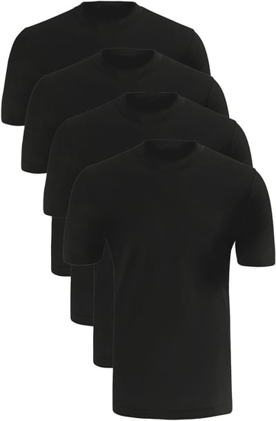 Schiesser American T-shirt 4-pack zwart