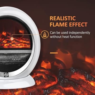 1500W Vrijstaande Elektrische Open Haard met Realistisch Vlameffect en Ventilator voor Binnen