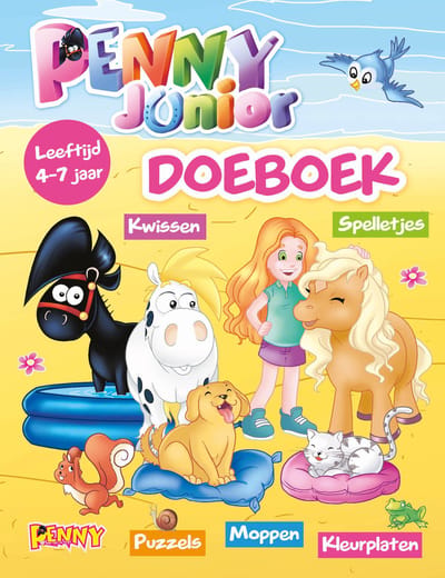 Penny Junior Zomer Doeboek 2025 - Zomerboek 2025- Vakantieboek - Zomerboek - Doeboek - Paarden - Paard - Paarden Spullen - Puzzelen - Posters - Tekenen - Strips - Pony - Veulen