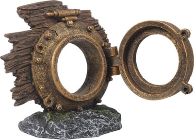 Aqua Della - Aquariumdecoratie - Vissen - Steampunk Patrijspoort S - 9,2x5,3x8,5cm Meerkleurig - 1st