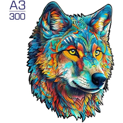 Puzzel Dier Houten Puzzel DOE-HET-ZELF Knutselen Hersentrainer Puzzels Spel Ideaal voor Kinderen Volwassen wolf Leren Houten Speelgoed Cadeau Moeilijkheidsgraad