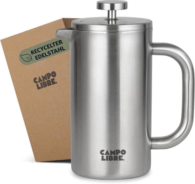 Koffiezetter - Thermoskan Koffiepers - Verse Koffie Maken - Dubbelwandig Geïsoleerd - 600ml - Metaal