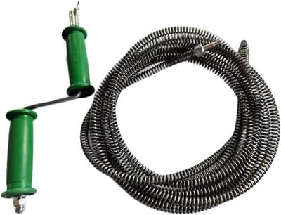Professionele Afvoer Ontstopper - veer - Verstopping Verwijderen - Hand Crank Bediening - 5 Meter - Zilver