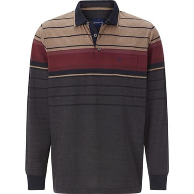 Babista herren Poloshirt Met Lange Mouwen - 48/50 - donkerblauw - Plus Size