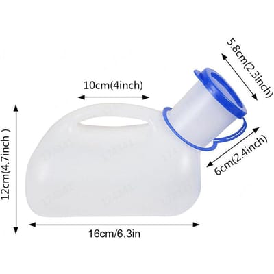 Bouteilles d'urine urinoir unisexes de 1 000 ml, bouteille de pipi de toilette, bouteille d'urinoir portable durable blanc