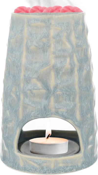Scentchips® Pion Gebeiteld - Waxbrander - Geurbrander - Oliebrander - Wax Melts Brander - Aromabrander - Ook Geschikt Voor Essentiële Oliën - Geurolie - Waxmelts - Grijze Wassing