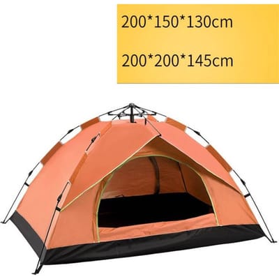 3-4 Persoon Volledig Buiten Automatische Snel Open Tent Waterdichte Tent Kamperen Familie Buiten Lichtgewicht Instant Opzet Tent 200*150*130CM oranje