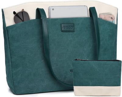 Laptoptas Dames - Handtas Werk - Zakelijk Gebruik - Waterafstotend Canvas - 15.6 Inch - Groen