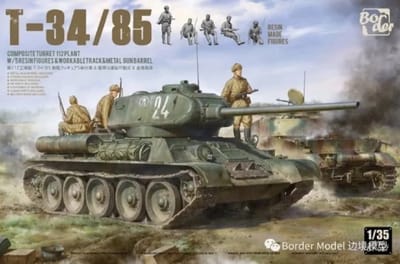 Border Model Modelbouwpakket Militaire voertuigen - BT027 T-34/85 - Composite Turret - 112 Plant w/5 Resin Figures Plastic - 1:35 - Modelbouw