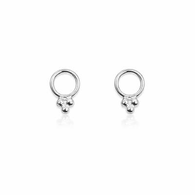 House of Jewels - Open Rondjes Oorbellen Met 3 Stipjes - 925 Zilver