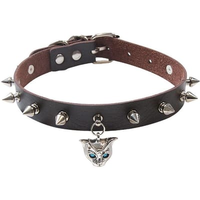 Goth Punk Spijker Klinknagel Choker Kraag Voor Vrouwen Steampunk Kattenkop Ketting Emo Nekband Cosplay Choker Gotische Accessoires black