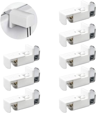 Klembeugels Plisségordijnen - Reserveonderdelen Jaloezieën - Raambekleding Monteren - Installatie zonder boren - 8 stuks - Wit