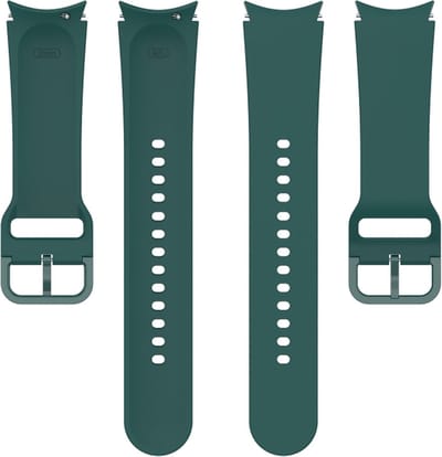 Siliconen bandje - geschikt voor Samsung Galaxy Watch 7 / Watch FE / Watch 6 / Watch 6 Classic / Watch 5 / Watch 5 Pro / Watch 4 / Watch 4 Classic - maat M / L - donkergroen