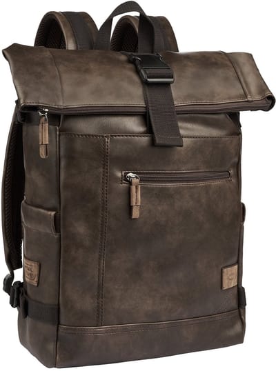 camel active laptop rugzak rugzak met laptopvak Laos Rolltop Backpack Brown donkerbruin