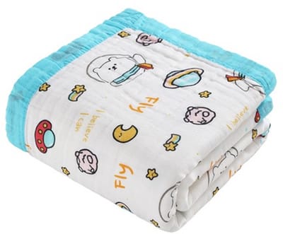 Babymousseline Katoen - Zachte en comfortabele babydeken van katoen, puur katoenen babydeken geschikt voor wieg-kinderwagen-110*110CM